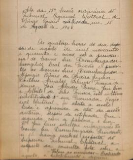 Ata da 18ª Sessão Ordinária do Tribunal Regional Eleitoral de Minas Gerais, realizada em 16/08/1945