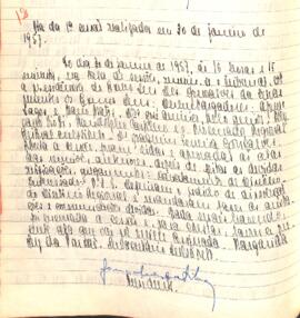 Ata da 1ª Sessão Ordinária do Tribunal Regional Eleitoral de Minas Gerais, realizada em 30/01/1957