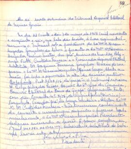 Ata da Sessão da Ata do Tribunal Regional Eleitoral de Minas Gerais, realizada em 22/03/1956