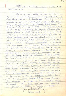 Ata da 1ª Sessão do Tribunal Regional Eleitoral de Minas Gerais, realizada em 03/04/1957