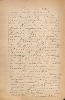 Ata da 52ª Sessão Ordinária do Tribunal Regional Eleitoral de Minas Gerais, realizada em 03/11/1945