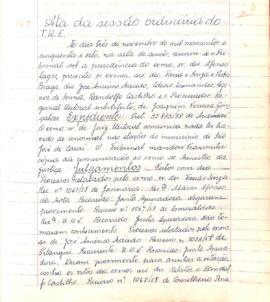 Ata da Sessão Ordinária do Tribunal Regional Eleitoral de Minas Gerais, realizada em 03/11/1958