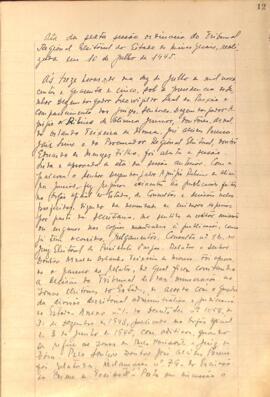 Ata da 6ª Sessão Ordinária do Tribunal Regional Eleitoral de Minas Gerais, realizada em 10/07/1945