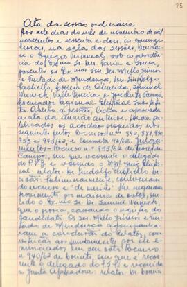 Ata da Sessão Ordinária do Tribunal Regional Eleitoral de Minas Gerais, realizada em 07/11/1962