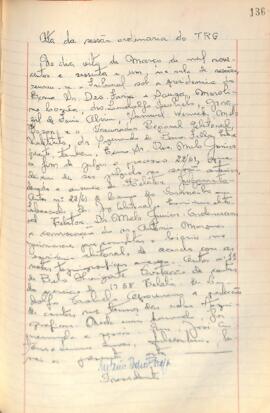 Ata da Sessão ordinária do Tribunal Regional Eleitoral de Minas Gerais, realizada em 08/03/1961