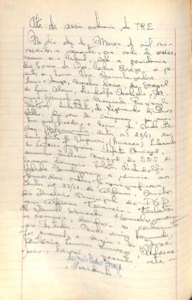 Ata da Sessão ordinária do Tribunal Regional Eleitoral de Minas Gerais, realizada em 10/03/1961