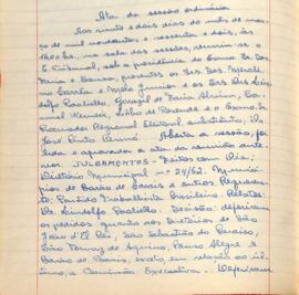 Ata da Sessão Ordinária do Tribunal Regional Eleitoral de Minas Gerais, realizada em 22/03/1962