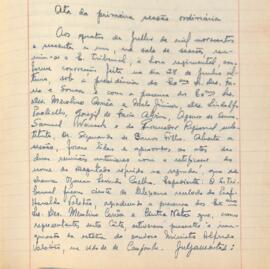 Ata da 1ª Sessão ordinária do Tribunal Regional Eleitoral de Minas Gerais, realizada em 04/07/1961