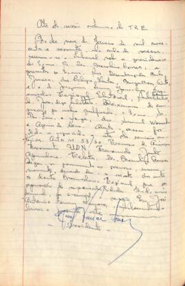 Ata da Sessão ordinária do Tribunal Regional Eleitoral de Minas Gerais, realizada em 09/01/1961