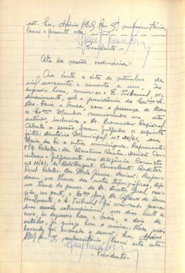 Ata da Sessão ordinária do Tribunal Regional Eleitoral de Minas Gerais, realizada em 28/09/1961