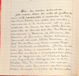 Ata da Sessão Ordinária do Tribunal Regional Eleitoral de Minas Gerais, realizada em 09/07/1963