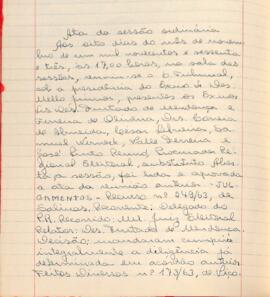 Ata da Sessão Ordinária do Tribunal Regional Eleitoral de Minas Gerais, realizada em 08/11/1963