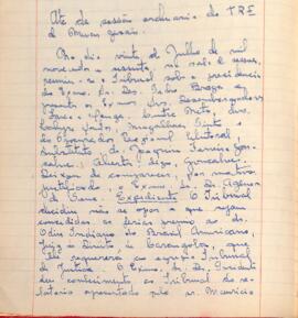 Ata da Sessão ordinária do Tribunal Regional Eleitoral de Minas Gerais, realizada em 20/07/1960