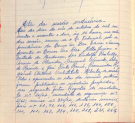 Ata da Sessão Ordinária do Tribunal Regional Eleitoral de Minas Gerais, realizada em 10/10/1962