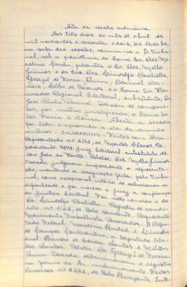 Ata da Sessão Ordinária do Tribunal Regional Eleitoral de Minas Gerais, realizada em 03/04/1962