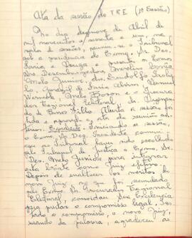 Ata da 1ª Sessão ordinária do Tribunal Regional Eleitoral de Minas Gerais, realizada em 19/04/1961