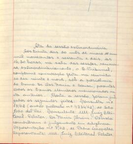 Ata da Sessão Extraordinária do Tribunal Regional Eleitoral de Minas Gerais, realizada em 30/05/1962