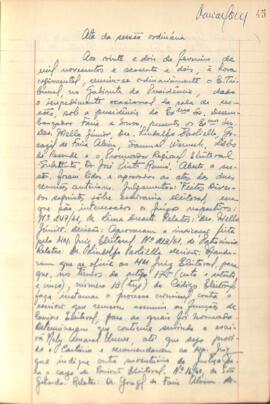 Ata da Sessão Ordinária do Tribunal Regional Eleitoral de Minas Gerais, realizada em 22/02/1962