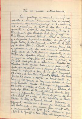 Ata da Sessão Extraordinária do Tribunal Regional Eleitoral de Minas Gerais, realizada em 14/11/1961