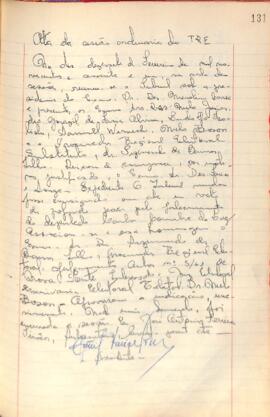 Ata da 1ª Sessão ordinária do Tribunal Regional Eleitoral de Minas Gerais, realizada em 17/02/1961