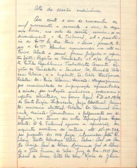 Ata da Sessão Ordinária do Tribunal Regional Eleitoral de Minas Gerais, realizada em 21/11/1961