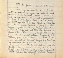 Ata da 1ª Sessão ordinária do Tribunal Regional Eleitoral de Minas Gerais, realizada em 11/09/1961