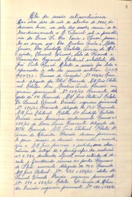 Ata da Sessão Extraordinária do Tribunal Regional Eleitoral de Minas Gerais, realizada em 11/09/1962