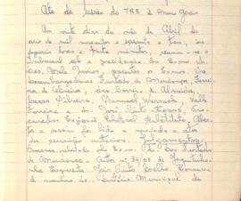 Ata da Sessão Ordinária do Tribunal Regional Eleitoral de Minas Gerais, realizada em 20/04/1963