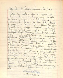 Ata da 1ª Sessão ordinária do Tribunal Regional Eleitoral de Minas Gerais, realizada em 22/03/1961