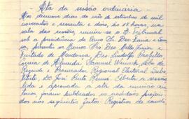 Ata da Sessão Ordinária do Tribunal Regional Eleitoral de Minas Gerais, realizada em 19/09/1962
