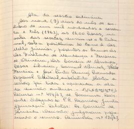 Ata da Sessão Ordinária do Tribunal Regional Eleitoral de Minas Gerais, realizada em 09/10/1963