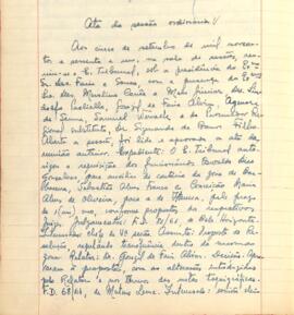 Ata da Sessão ordinária do Tribunal Regional Eleitoral de Minas Gerais, realizada em 05/09/1961