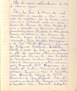 Ata da Sessão Extraordinária do Tribunal Regional Eleitoral de Minas Gerais, realizada em 13/05/1963
