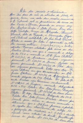 Ata da Sessão Ordinária do Tribunal Regional Eleitoral de Minas Gerais, realizada em 10/09/1962