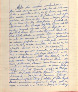 Ata da Sessão Ordinária do Tribunal Regional Eleitoral de Minas Gerais, realizada em 20/09/1962