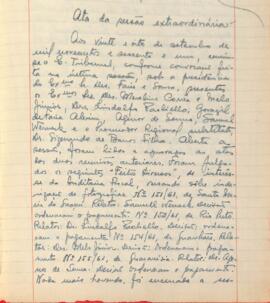 Ata da Sessão Extraordinária do Tribunal Regional Eleitoral de Minas Gerais, realizada em 28/09/1961