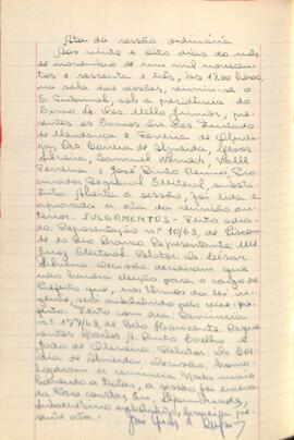 Ata da Sessão Ordinária do Tribunal Regional Eleitoral de Minas Gerais, realizada em 28/11/1963