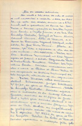 Ata da Sessão Ordinária do Tribunal Regional Eleitoral de Minas Gerais, realizada em 23/03/1962