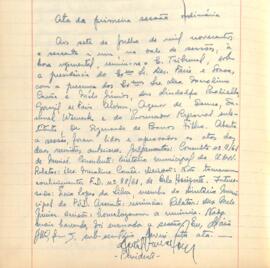 Ata da 1ª Sessão ordinária do Tribunal Regional Eleitoral de Minas Gerais, realizada em 07/07/1961