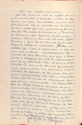 Ata da Sessão Ordinária do Tribunal Regional Eleitoral de Minas Gerais, realizada em 03/08/1963