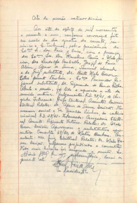 Ata da Sessão Extraordinária do Tribunal Regional Eleitoral de Minas Gerais, realizada em 08/08/1961