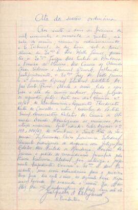 Ata da Sessão Ordinária do Tribunal Regional Eleitoral de Minas Gerais, realizada em 22/02/1964