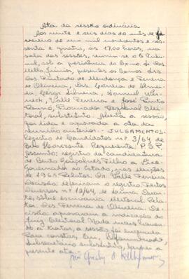 Ata da Sessão Ordinária do Tribunal Regional Eleitoral de Minas Gerais, realizada em 26/02/1964