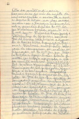 Ata da Sessão Ordinária do Tribunal Regional Eleitoral de Minas Gerais, realizada em 06/08/1965