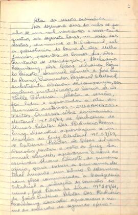 Ata da Sessão Ordinária do Tribunal Regional Eleitoral de Minas Gerais, realizada em 19/06/1964