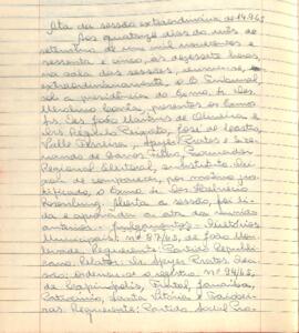 Ata da Sessão Extraordinária do Tribunal Regional Eleitoral de Minas Gerais, realizada em 14/09/1965