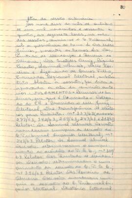 Ata da Sessão Ordinária do Tribunal Regional Eleitoral de Minas Gerais, realizada em 09/10/1964