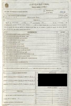 Termo Inicial de Apuração das Eleições Municipais de 1992 do Município de Wenceslau Braz